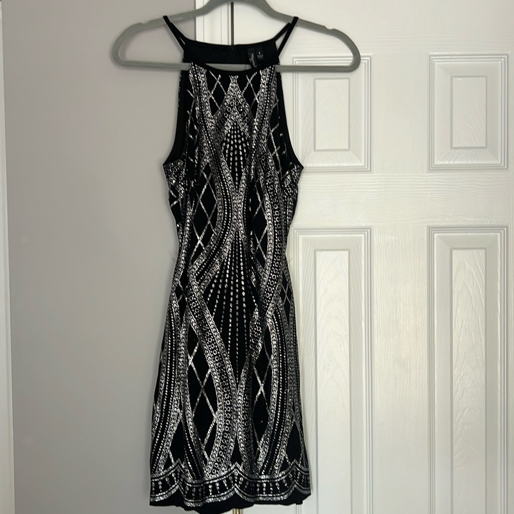 Speechless Junior’s Stretch Cut Out Back Sleeveless Halter Body Con
